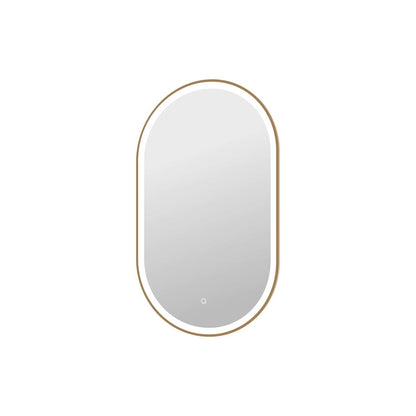 40 Inch Oval LED Front and Backlit Wall Mirror in Satin Gold