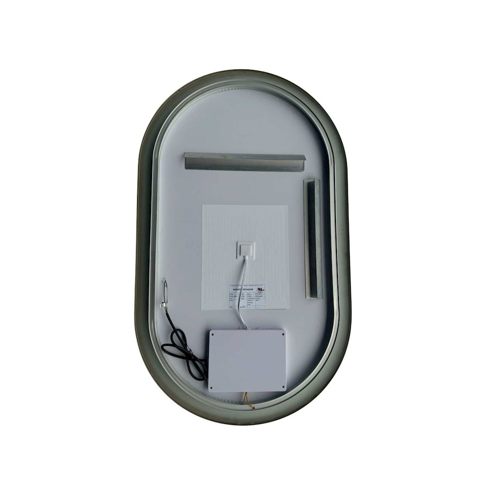 40 Inch Oval LED Front and Backlit Wall Mirror in Satin Gold