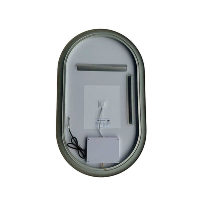 40 Inch Oval LED Front and Backlit Wall Mirror in Satin Gold