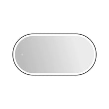 48 Inch Oval LED Front and Backlit Wall Mirror in Black