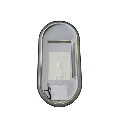48 Inch Oval LED Front and Backlit Wall Mirror in Black