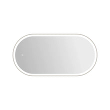 48 Inch Oval LED Front and Backlit Wall Mirror in Silver