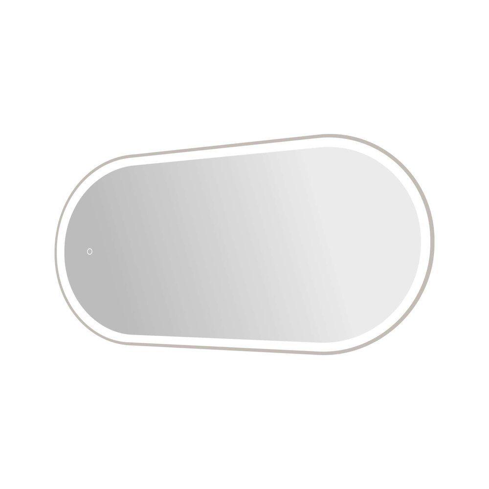 48 Inch Oval LED Front and Backlit Wall Mirror in Silver