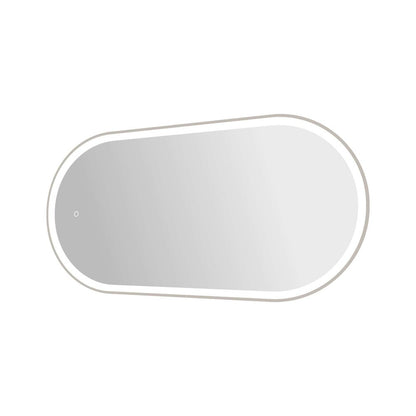 48 Inch Oval LED Front and Backlit Wall Mirror in Silver