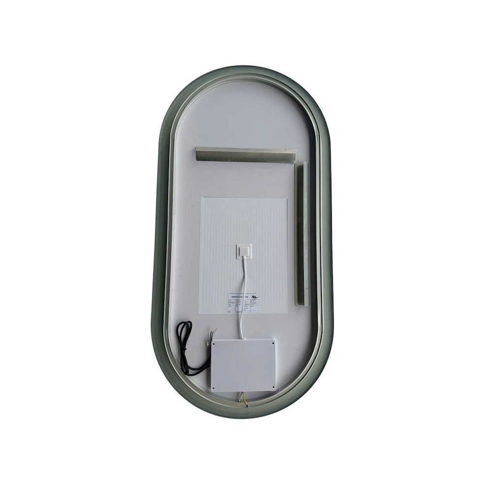 48 Inch Oval LED Front and Backlit Wall Mirror in Silver