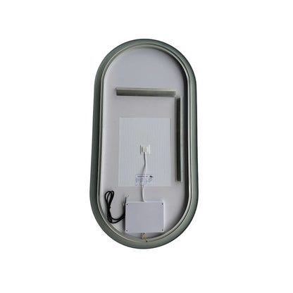 48 Inch Oval LED Front and Backlit Wall Mirror in Silver