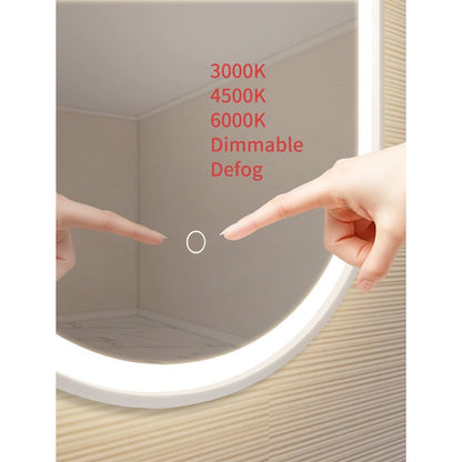 48 Inch Oval LED Front and Backlit Wall Mirror in Silver
