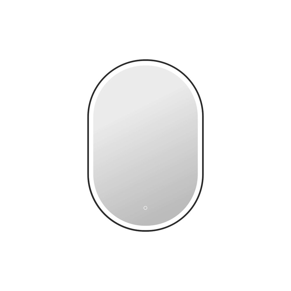 40 Inch Oval LED Front and Backlit Wall Mirror in Black
