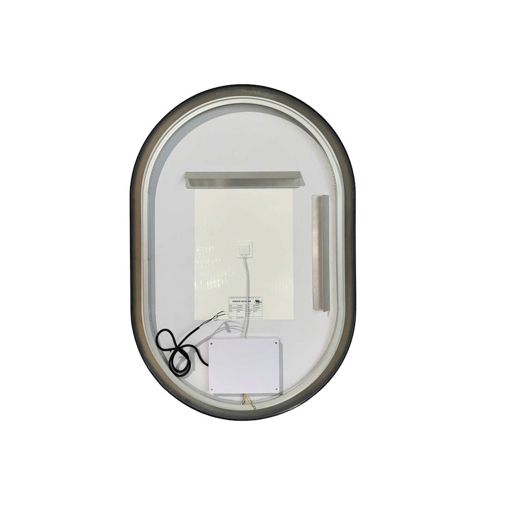 40 Inch Oval LED Front and Backlit Wall Mirror in Black
