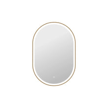 40 Inch Oval LED Front and Backlit Wall Mirror in Satin Gold