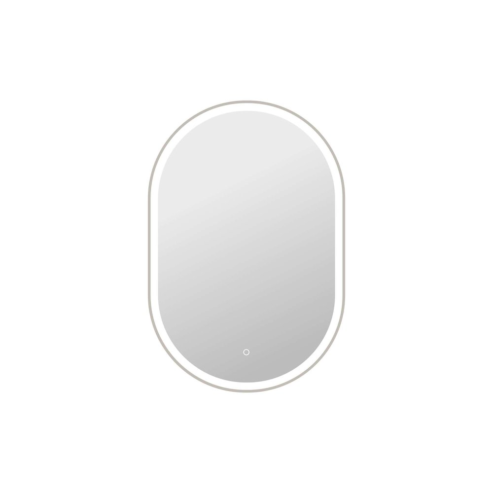 40 Inch Oval LED Front and Backlit Wall Mirror in Silver