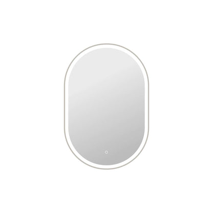 40 Inch Oval LED Front and Backlit Wall Mirror in Silver