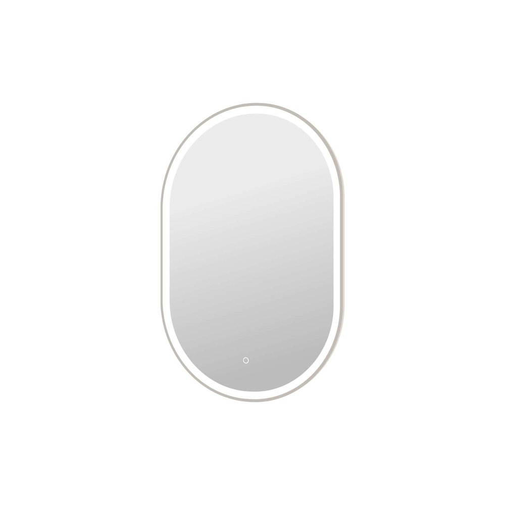 40 Inch Oval LED Front and Backlit Wall Mirror in Silver