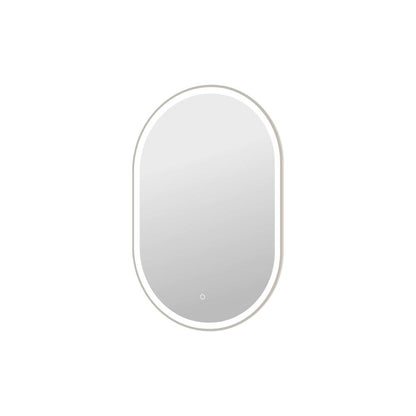 40 Inch Oval LED Front and Backlit Wall Mirror in Silver