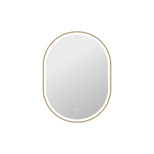 40 Inch Oval LED Front and Backlit Wall Mirror in Satin Gold