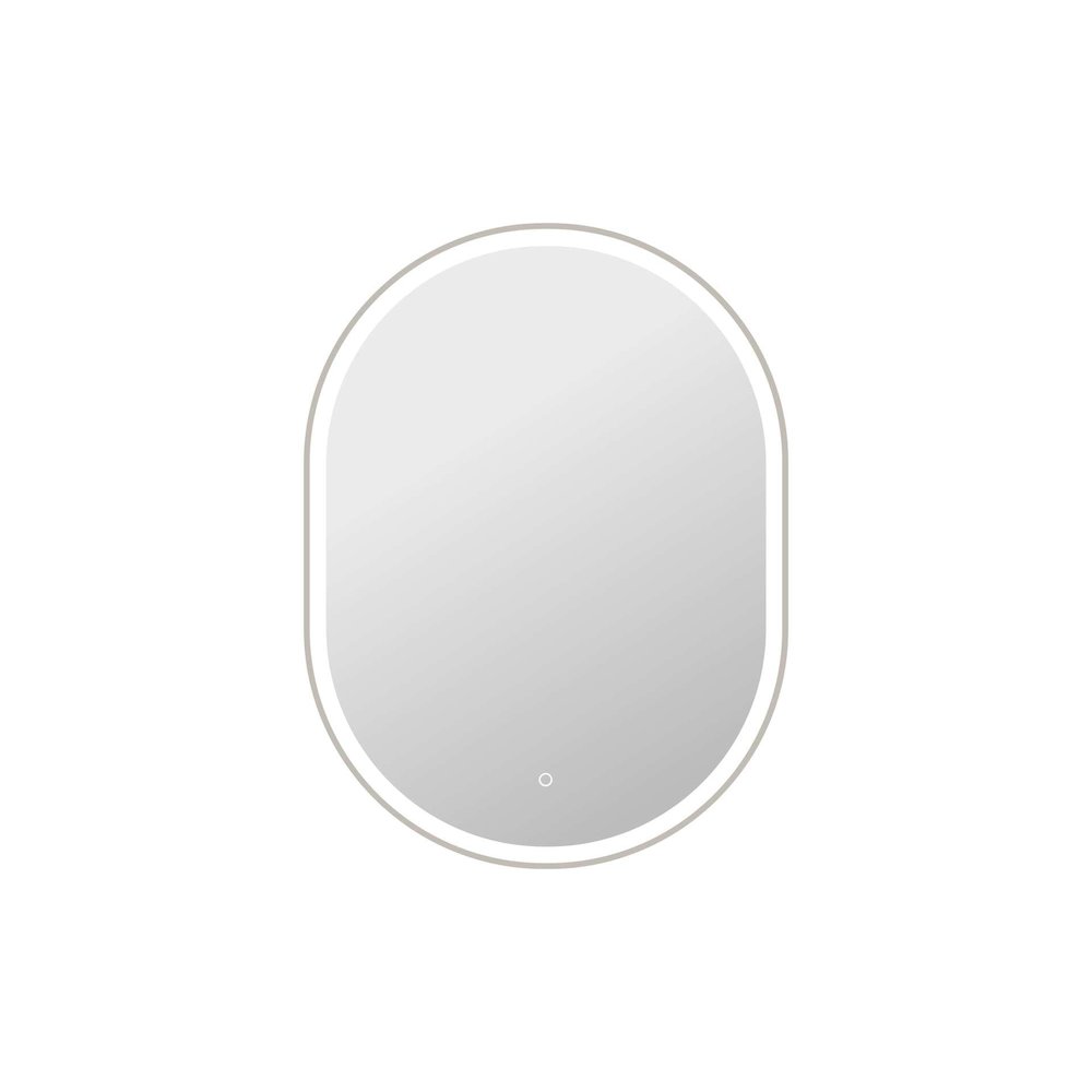 40 Inch Oval LED Front and Backlit Wall Mirror in Silver