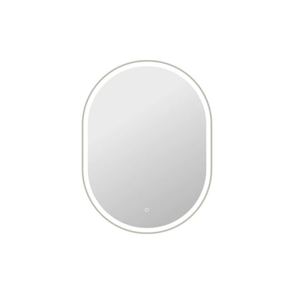 40 Inch Oval LED Front and Backlit Wall Mirror in Silver