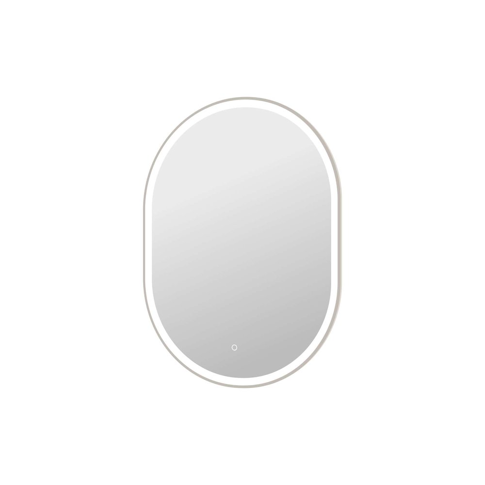 40 Inch Oval LED Front and Backlit Wall Mirror in Silver
