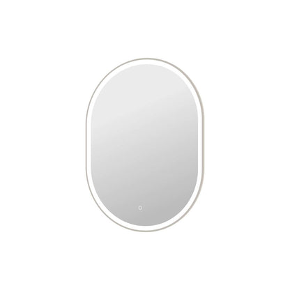 40 Inch Oval LED Front and Backlit Wall Mirror in Silver