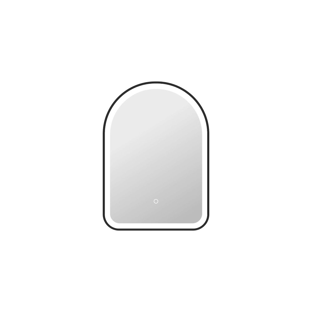 28 Inch Arch LED Front and Backlit Wall Mirror in Black