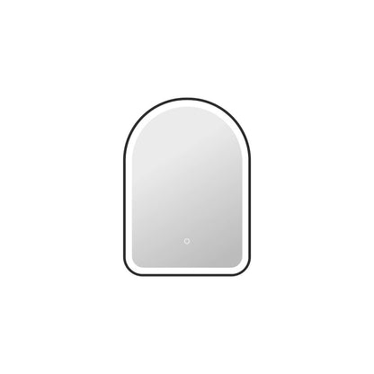28 Inch Arch LED Front and Backlit Wall Mirror in Black
