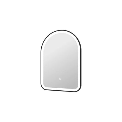 28 Inch Arch LED Front and Backlit Wall Mirror in Black