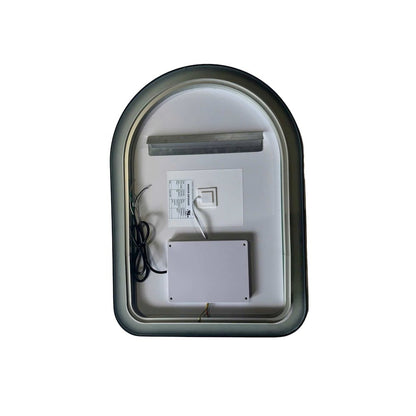 28 Inch Arch LED Front and Backlit Wall Mirror in Black