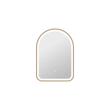 28 Inch Arch LED Front and Backlit Wall Mirror in Satin Gold