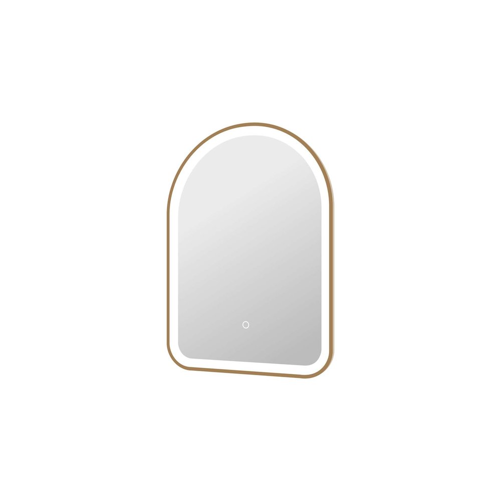 28 Inch Arch LED Front and Backlit Wall Mirror in Satin Gold