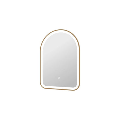 28 Inch Arch LED Front and Backlit Wall Mirror in Satin Gold