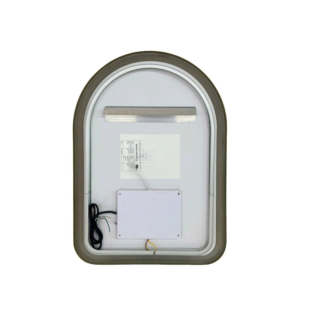 28 Inch Arch LED Front and Backlit Wall Mirror in Satin Gold