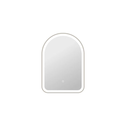 28 Inch Arch LED Front and Backlit Wall Mirror in Silver