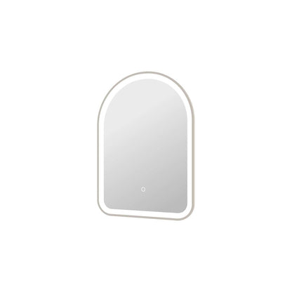 28 Inch Arch LED Front and Backlit Wall Mirror in Silver