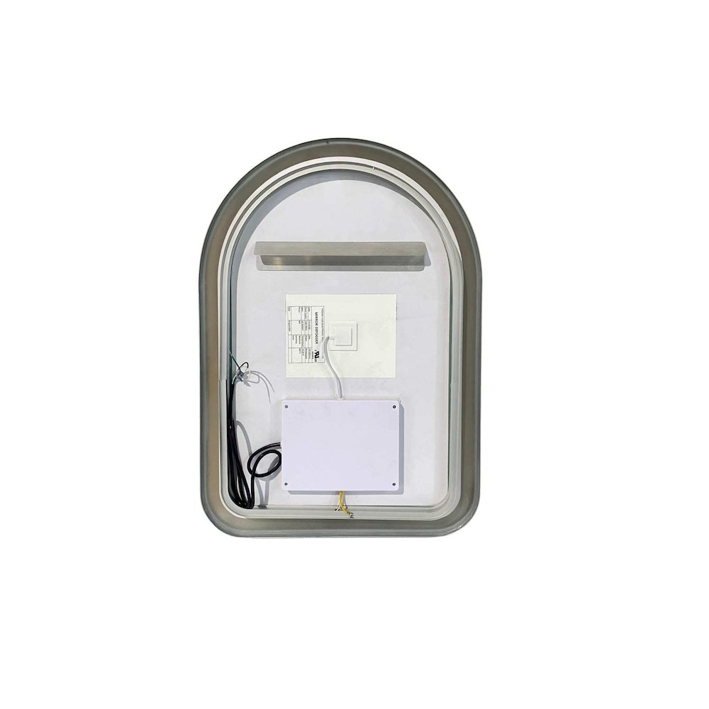 28 Inch Arch LED Front and Backlit Wall Mirror in Silver