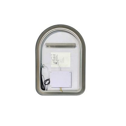 28 Inch Arch LED Front and Backlit Wall Mirror in Silver