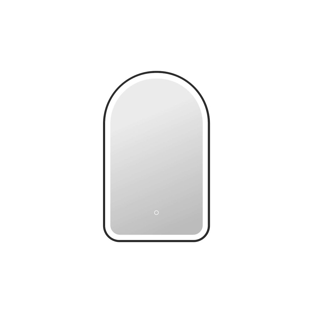32 Inch Arch LED Front and Backlit Wall Mirror in Black