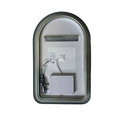 32 Inch Arch LED Front and Backlit Wall Mirror in Black