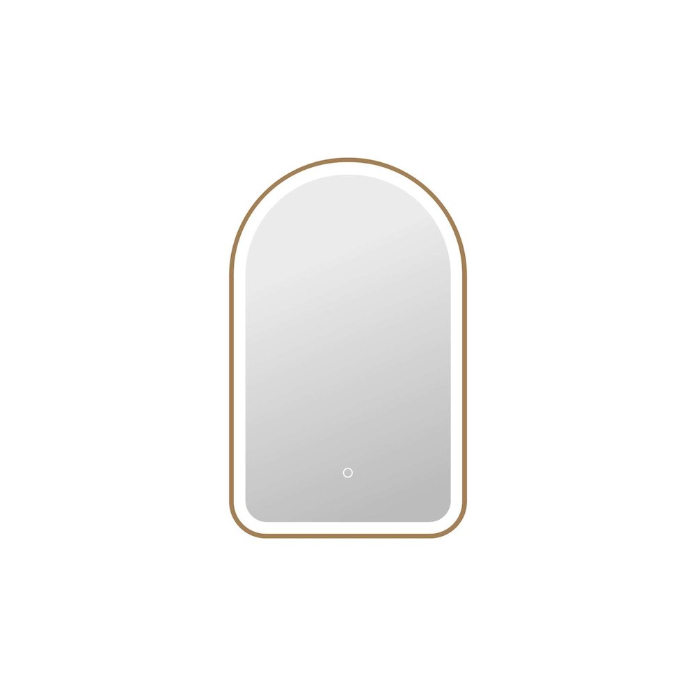 32 Inch Arch LED Front and Backlit Wall Mirror in Satin Gold