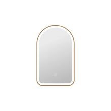 32 Inch Arch LED Front and Backlit Wall Mirror in Satin Gold