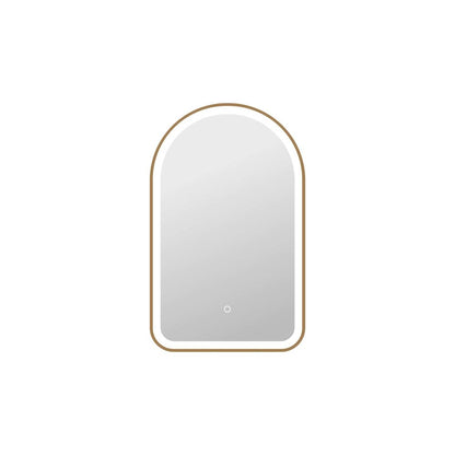 32 Inch Arch LED Front and Backlit Wall Mirror in Satin Gold