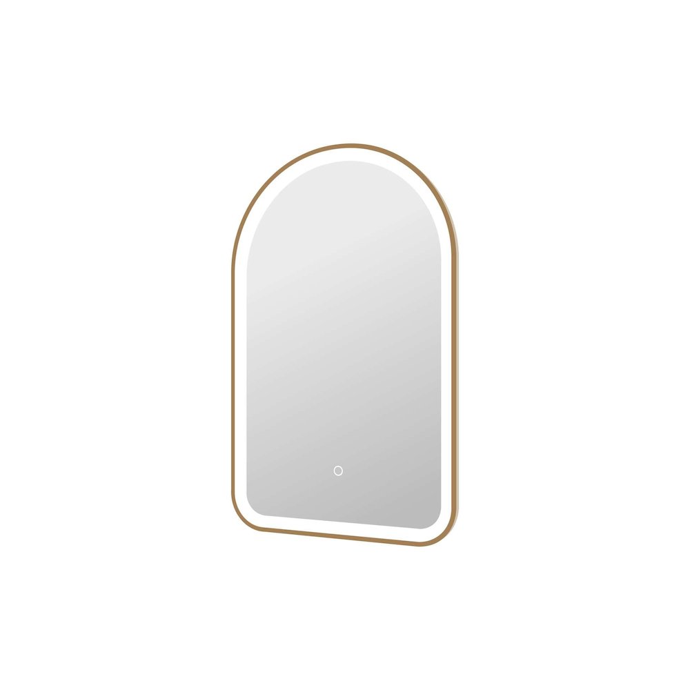 32 Inch Arch LED Front and Backlit Wall Mirror in Satin Gold