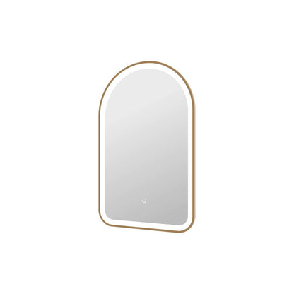 32 Inch Arch LED Front and Backlit Wall Mirror in Satin Gold