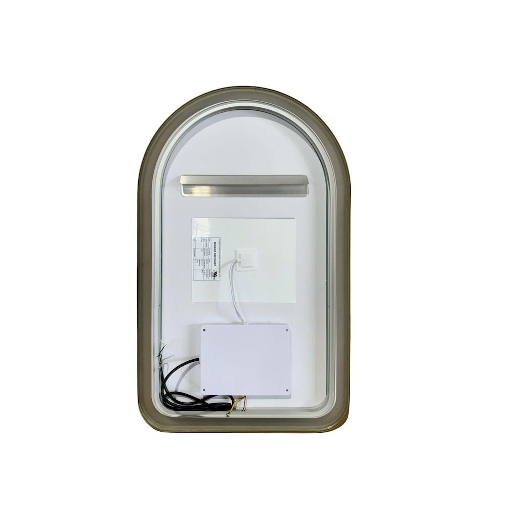 32 Inch Arch LED Front and Backlit Wall Mirror in Satin Gold