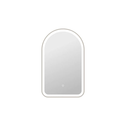 32 Inch Arch LED Front and Backlit Wall Mirror in Silver