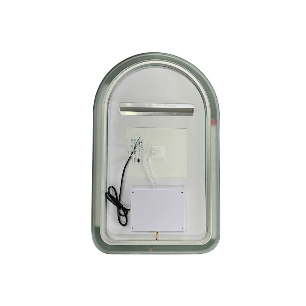 32 Inch Arch LED Front and Backlit Wall Mirror in Silver