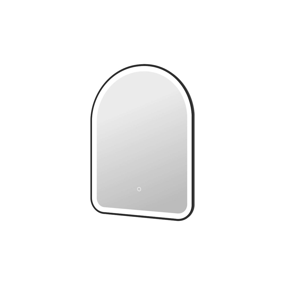 30 Inch Arch LED Front and Backlit Wall Mirror in Black