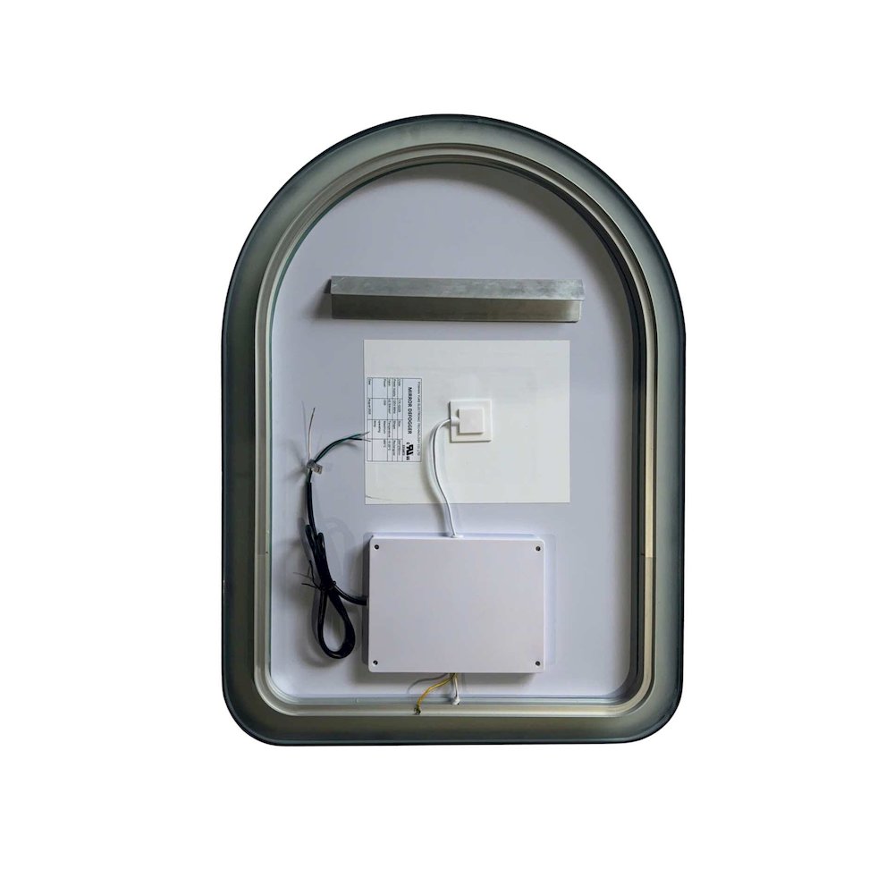 30 Inch Arch LED Front and Backlit Wall Mirror in Black