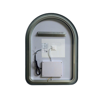 30 Inch Arch LED Front and Backlit Wall Mirror in Black