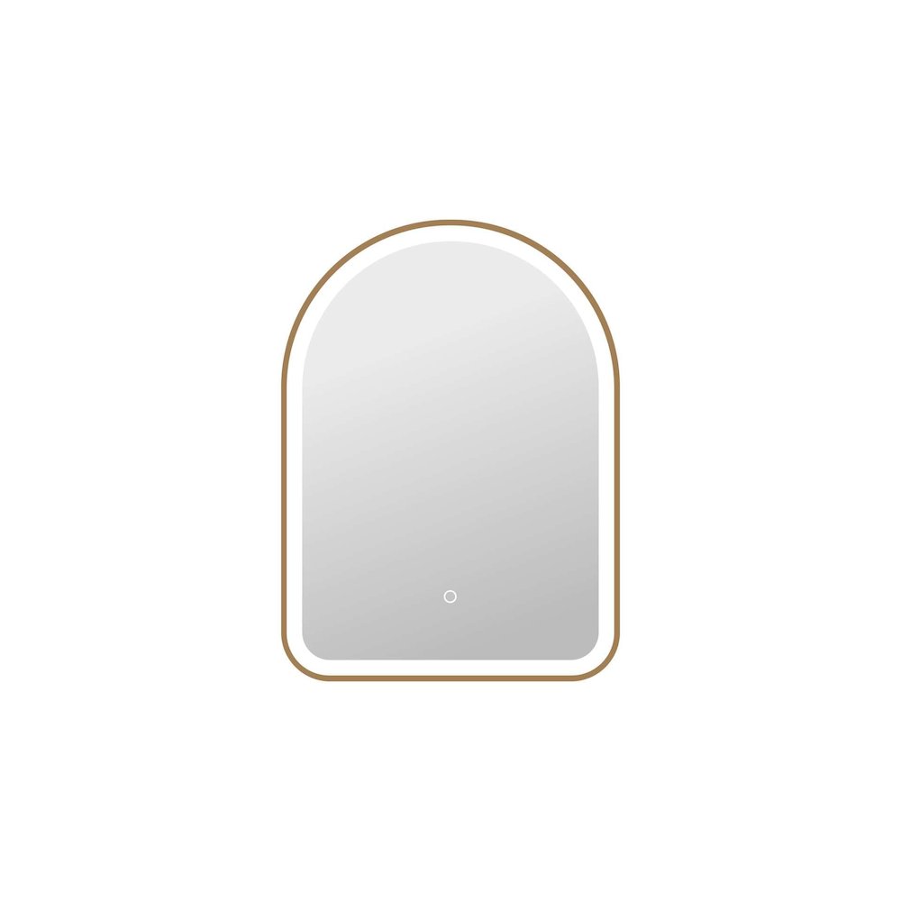 30 Inch Arch LED Front and Backlit Wall Mirror in Satin Gold