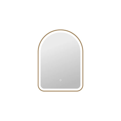 30 Inch Arch LED Front and Backlit Wall Mirror in Satin Gold